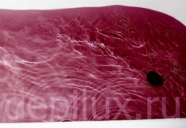 Удаление волос марганцовкой - как выглядит ванна марганцовки